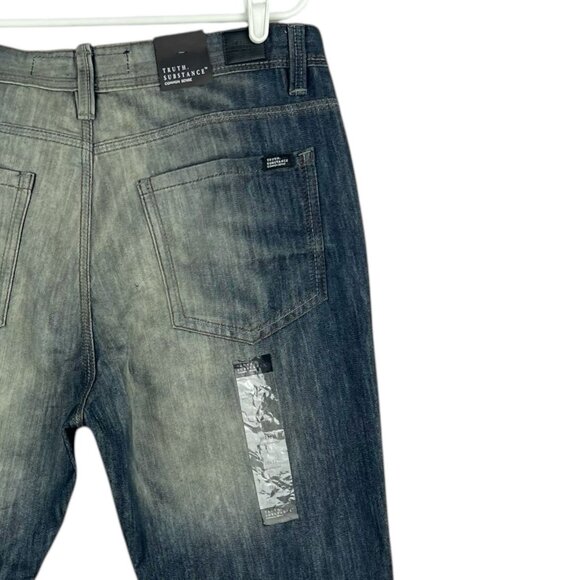 NWT Truth Substance Common Men's Ronin Blue Denim Jeans 38x32 Slim Fit Straight - Picture 6 of 12